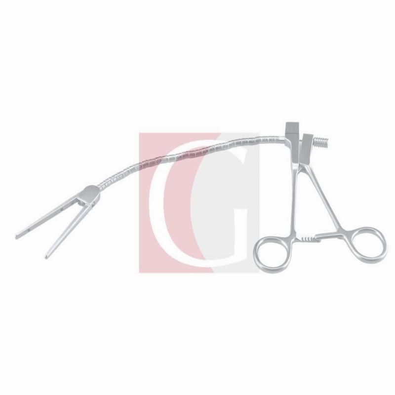 Гнучкий атравматичний затискач із змінними щелепами, довжина щелеп 86 мм, з кільцевою ручкою (Гайстер, 34-7290.86)